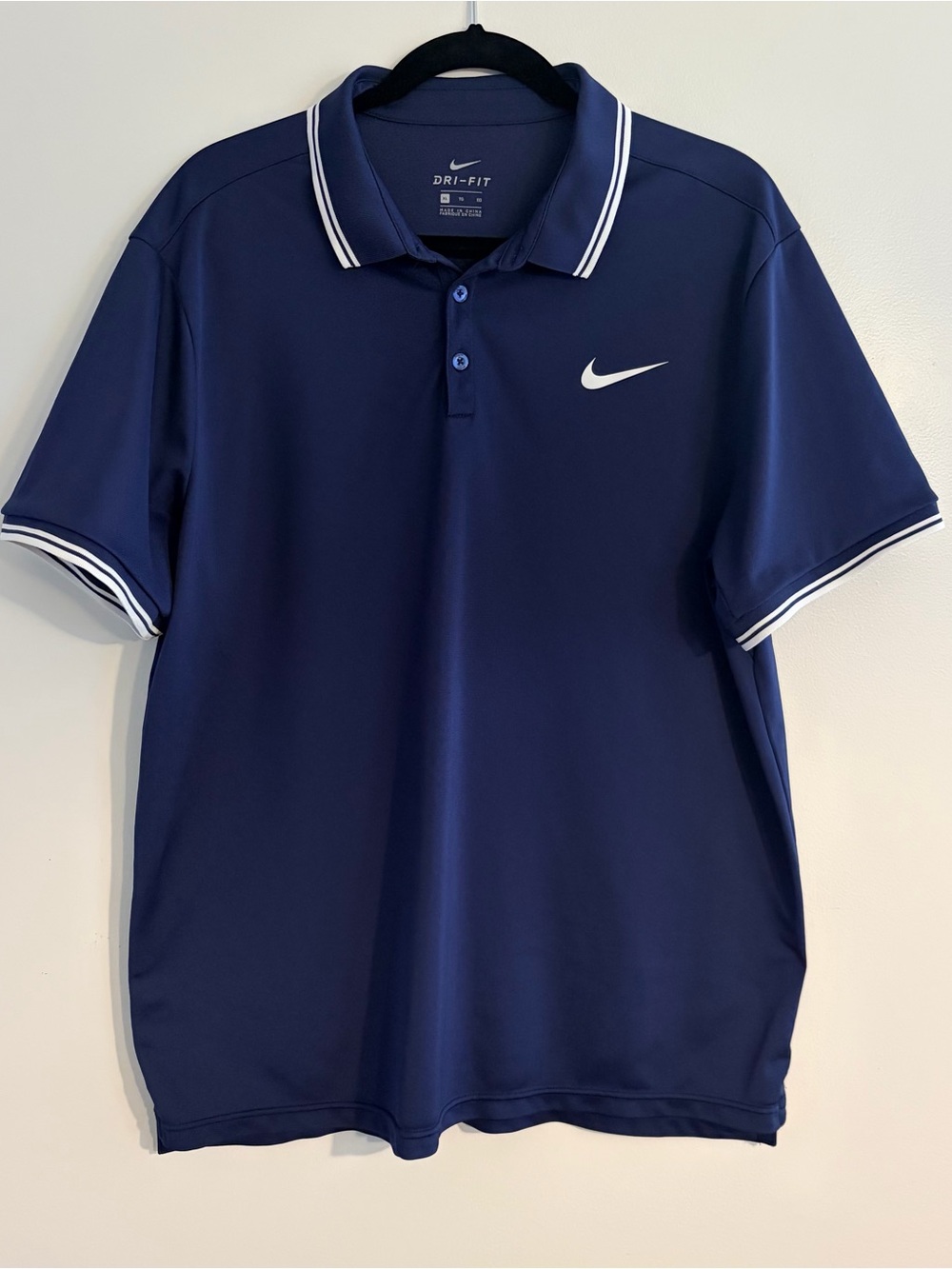 Nike Dri-FIT Navy Polo with White Trim
